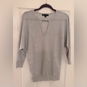 I-N-C shimmering silver, lightweight sweater, with quarter-length sleeve. Sm.